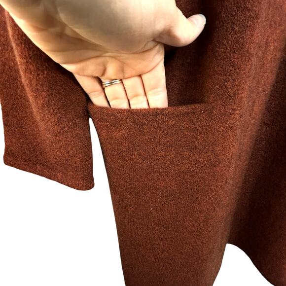 Jenni Kayne Sweater Coat Cardigan Size XS Rust Merino Wool Yak Quiet Luxury - Picture 5 of 9